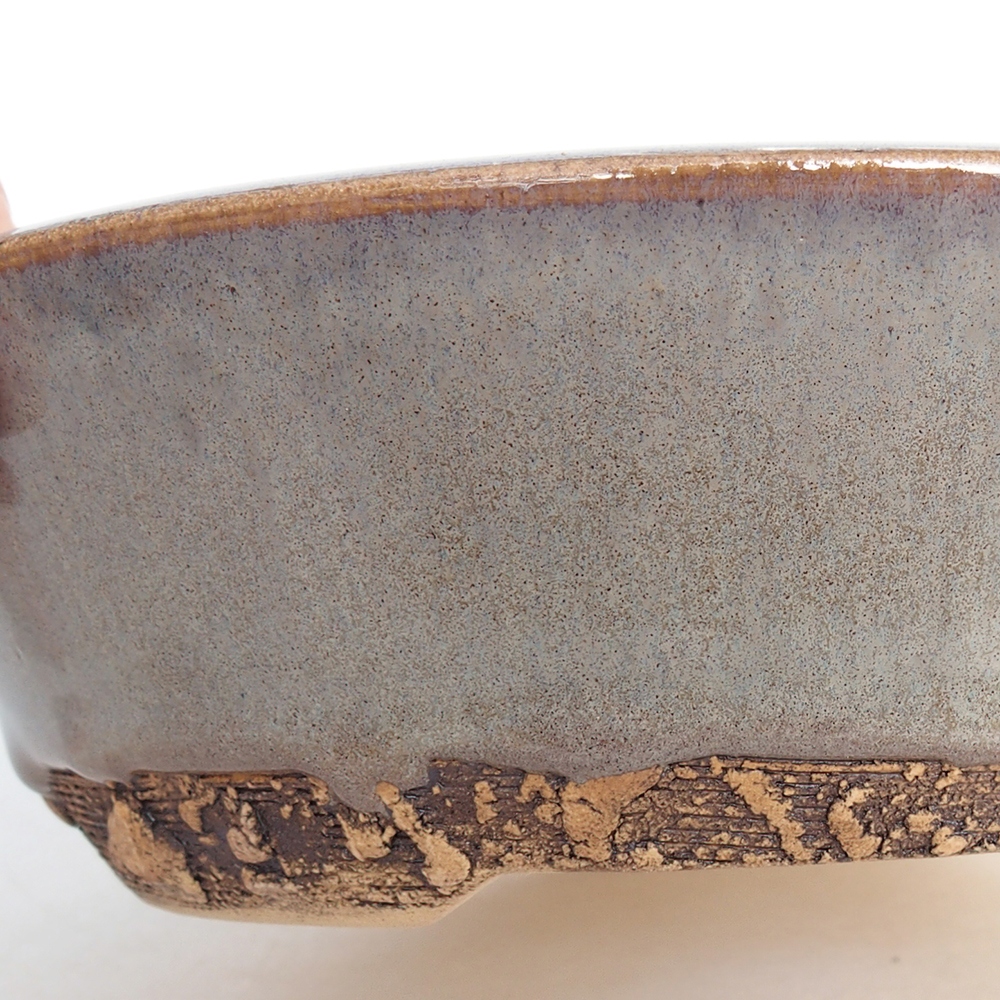 Bonsaischale aus Keramik 18 x 18 x 5 cm, grau