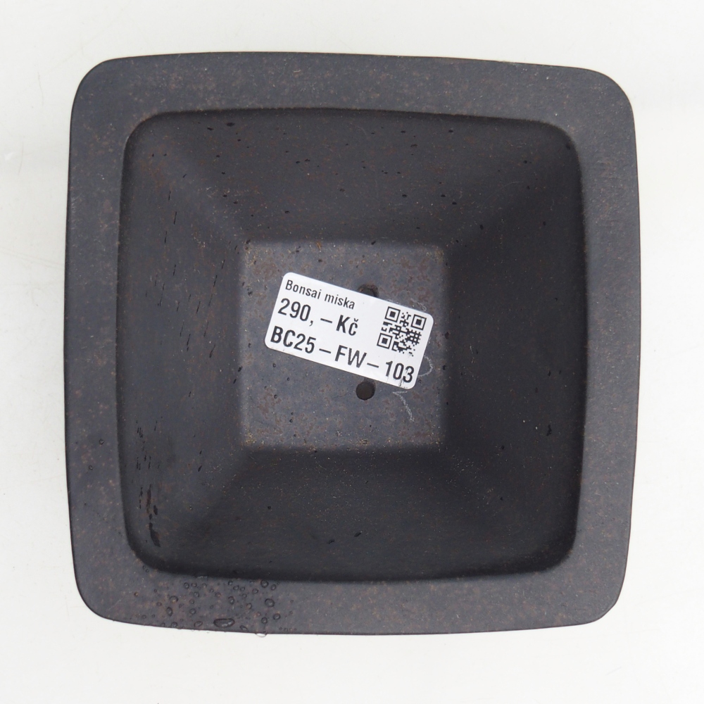 Bonsaischale aus Keramik 12 x 12 x 7 cm, Farbe bräunlich ocker