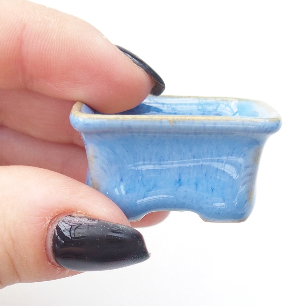 Mini-Bonsaischale 3 x 2,5 x 2 cm, Farbe blau