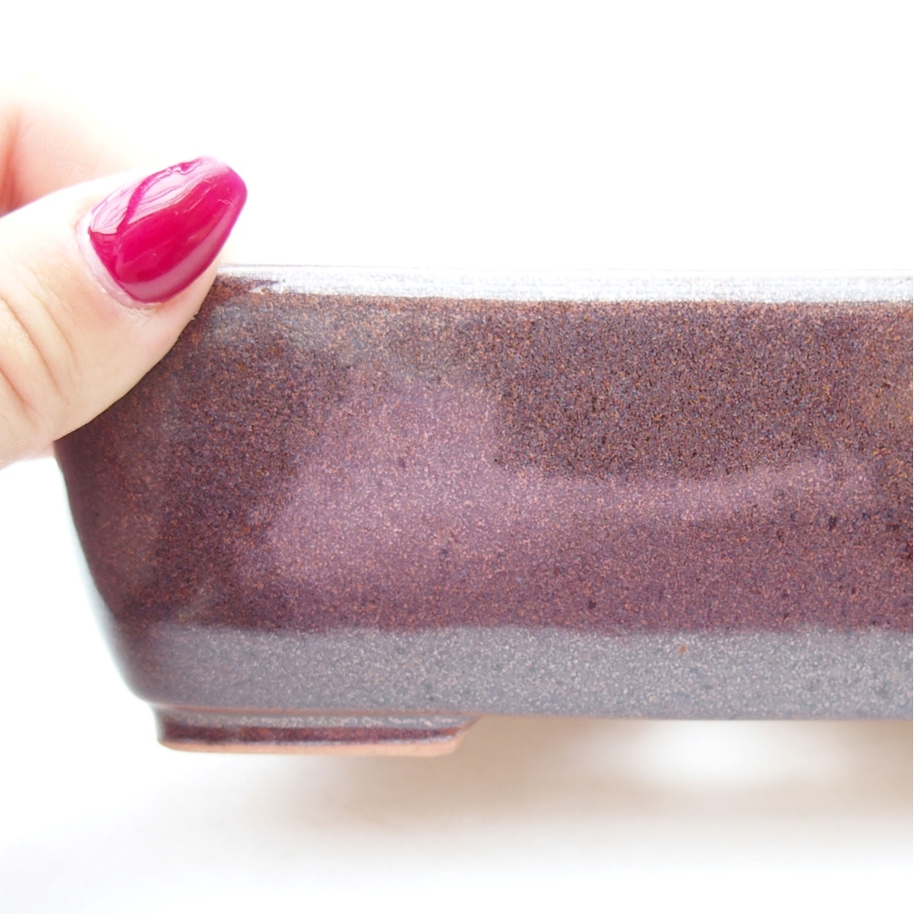 Keramik-Bonsaischale 16 x 11 x 5,5 cm, Farbe braun