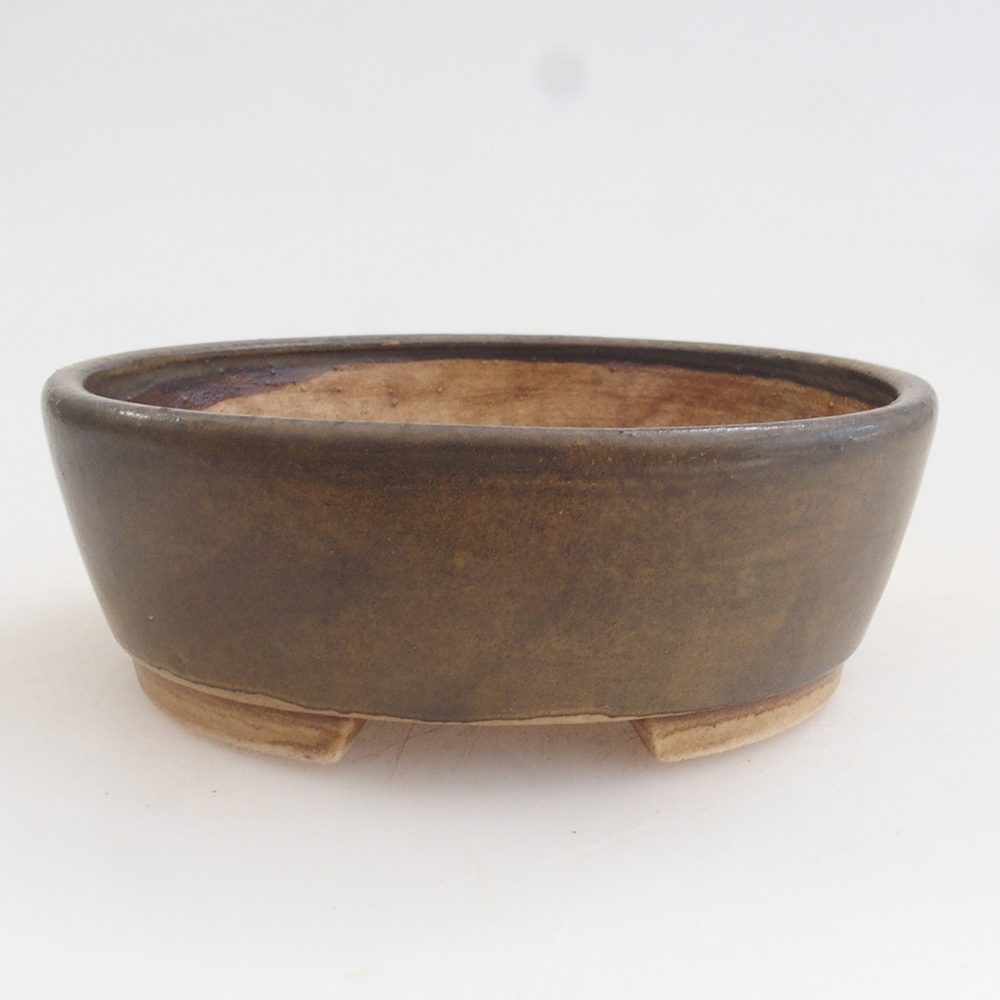 Bonsaischale aus Keramik 9,5 x 8 x 3 cm, Farbe braun