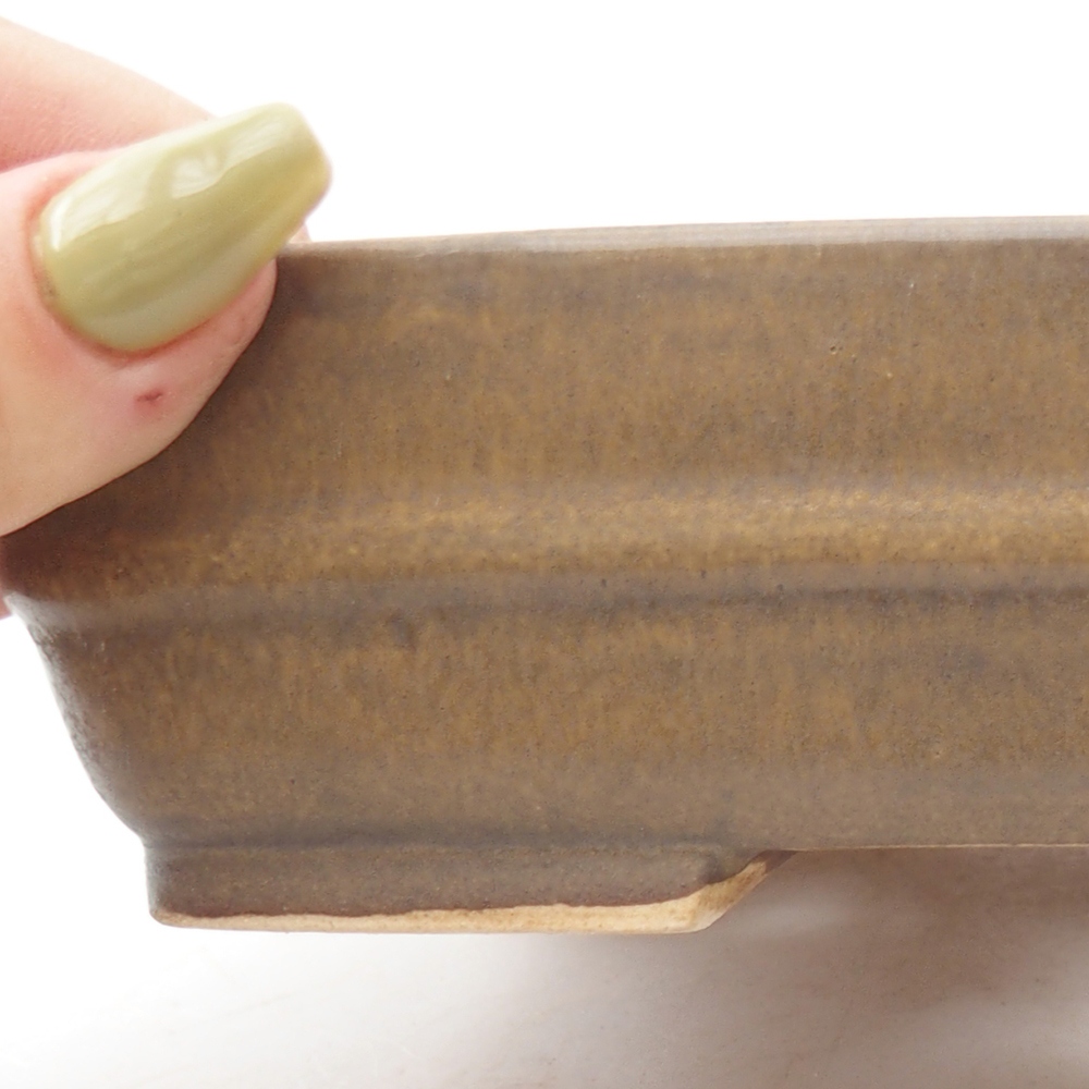 Keramik-Bonsaischale 18 x 15 x 5 cm, Farbe braun