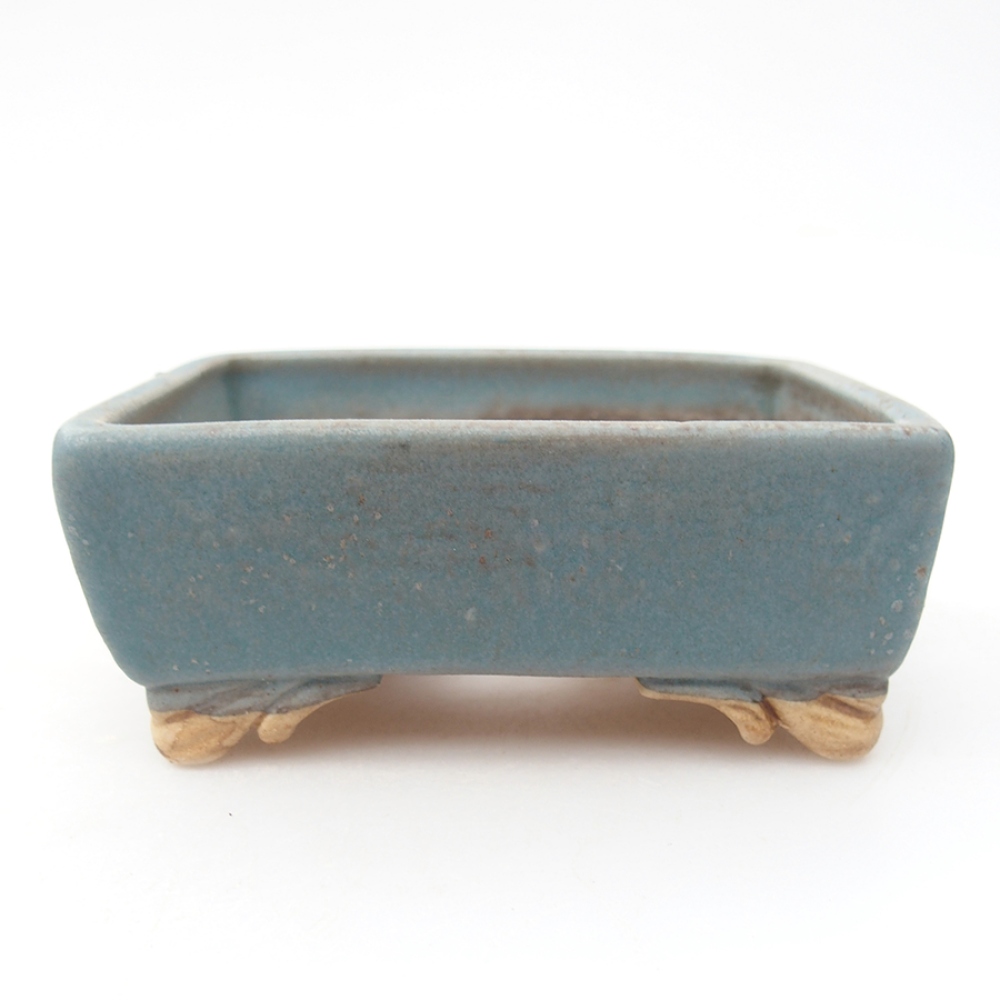Bonsaischale aus Keramik 10 x 8,5 x 4 cm, Farbe blau