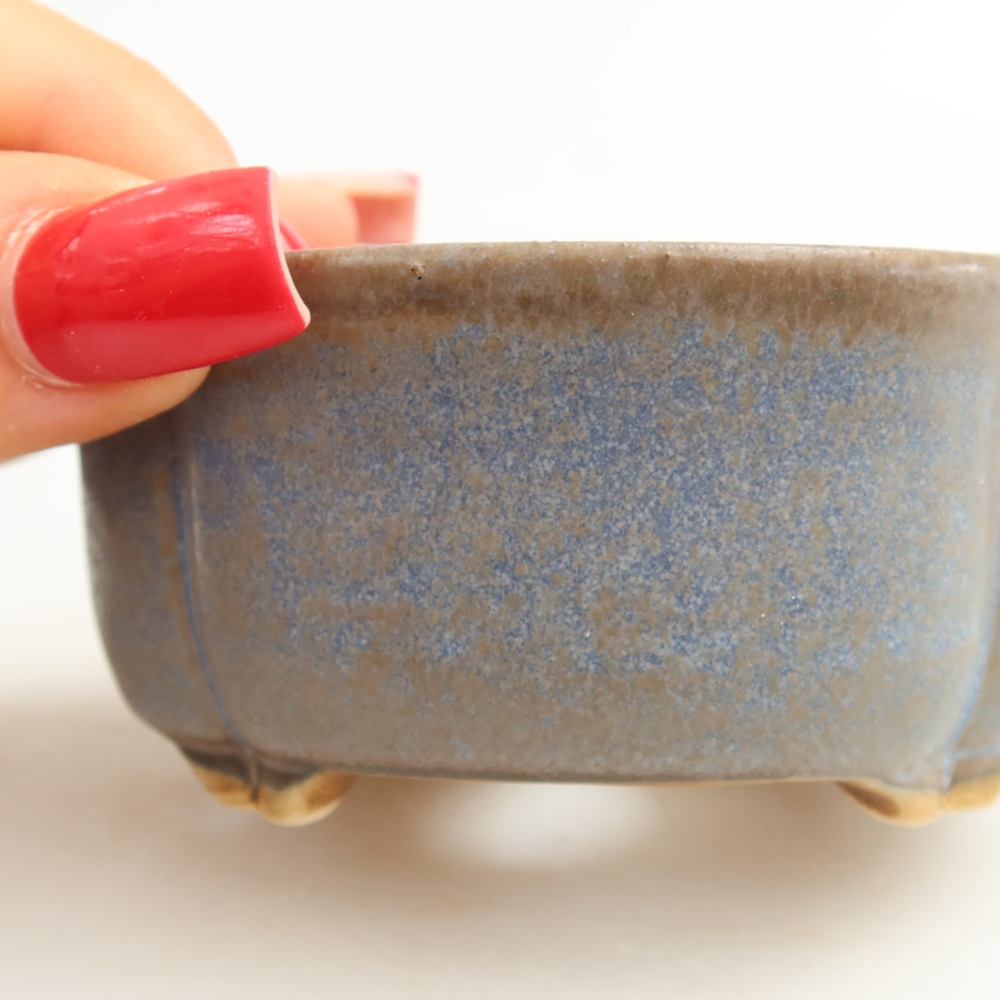 Keramik-Bonsai-Schale 8 x 7,5 x 3,5 cm, Farbe: Blau