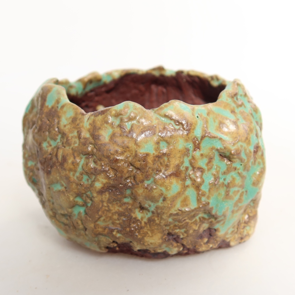 Keramikschale 7 x 7 x 5,5 cm , Farbe grün