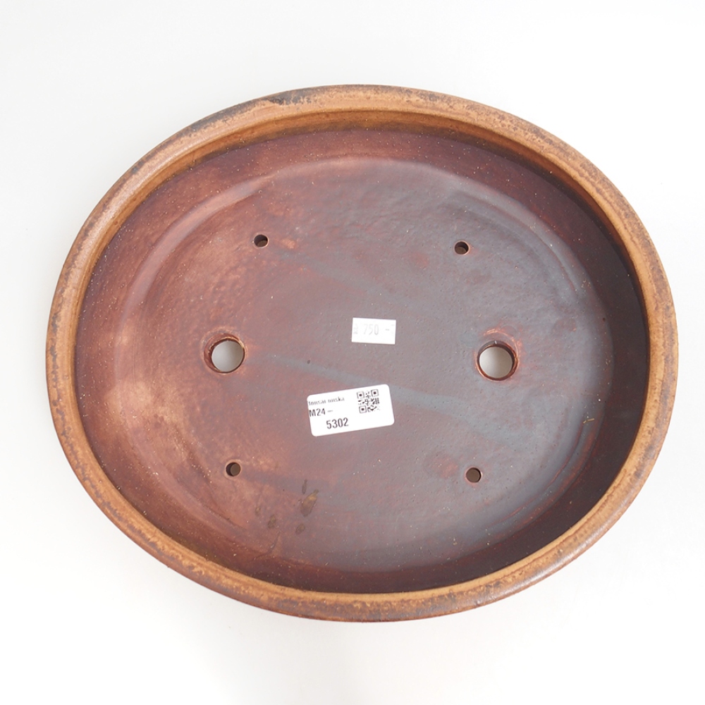 Bonsaischale aus Keramik  28,5 x 24,5 x 6  cm, Farbe braun
