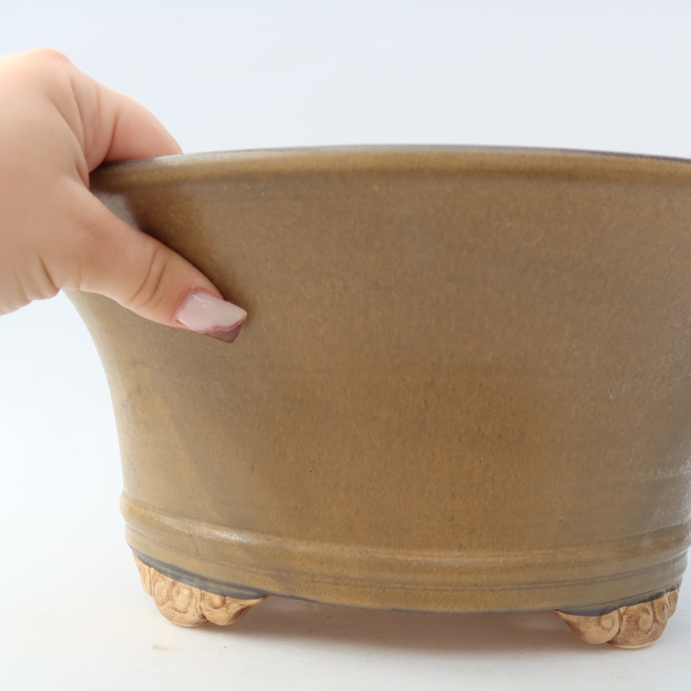 Keramik-Bonsai-Schale 31,5 x 31,5 x 14,5 cm, Farbe: braun