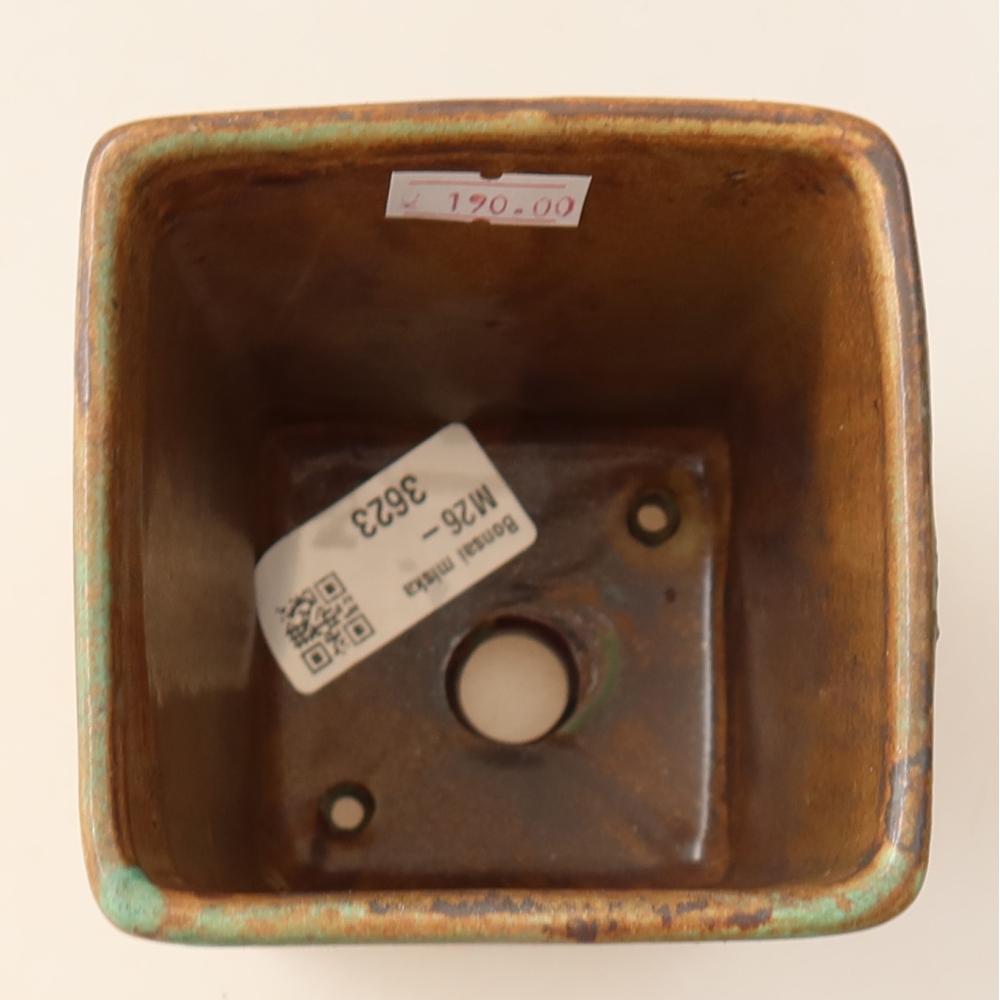 Keramik-Bonsai-Schale 9 x 9 x 11,5 cm, Farbe: braun