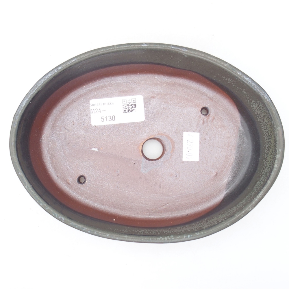 Keramik-Bonsaischale  18,5 x 13,5 x 4,5 cm, Farbe grau