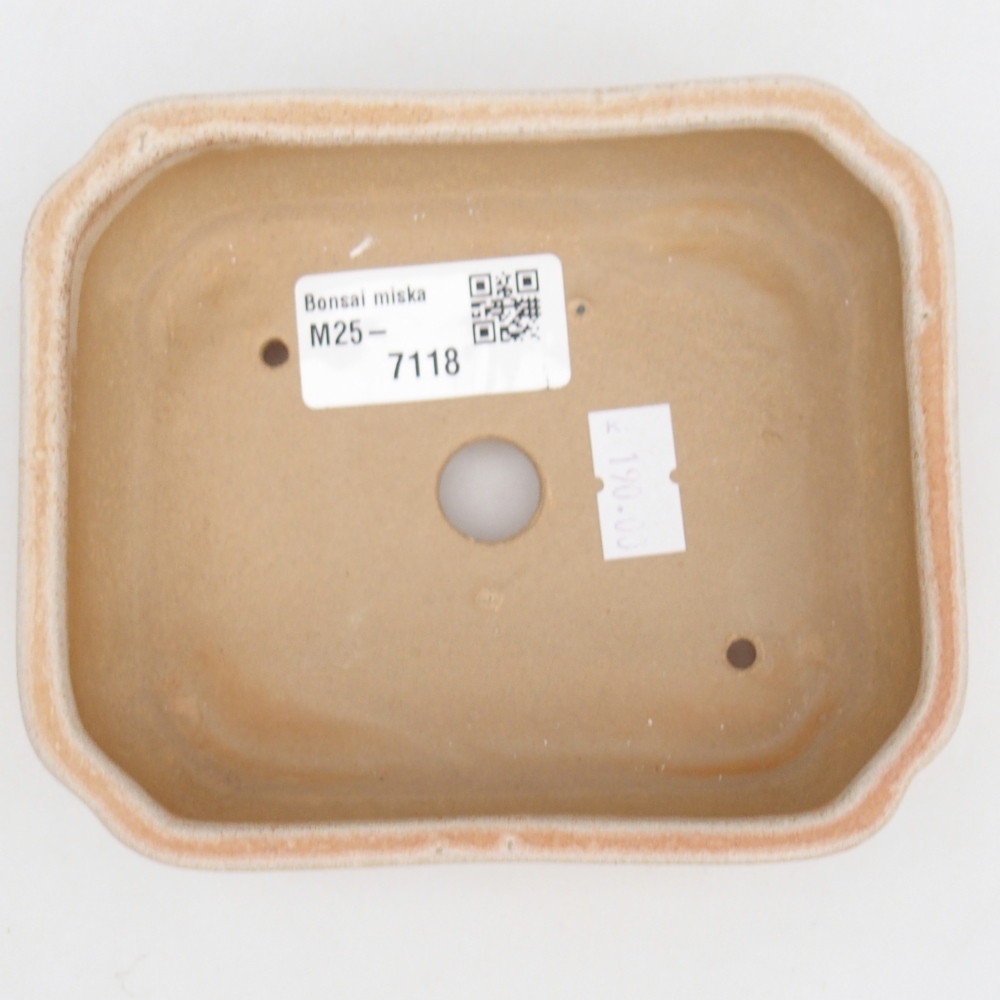 Bonsaischale aus Keramik 12 x 10 x 4 cm, Farbe beige