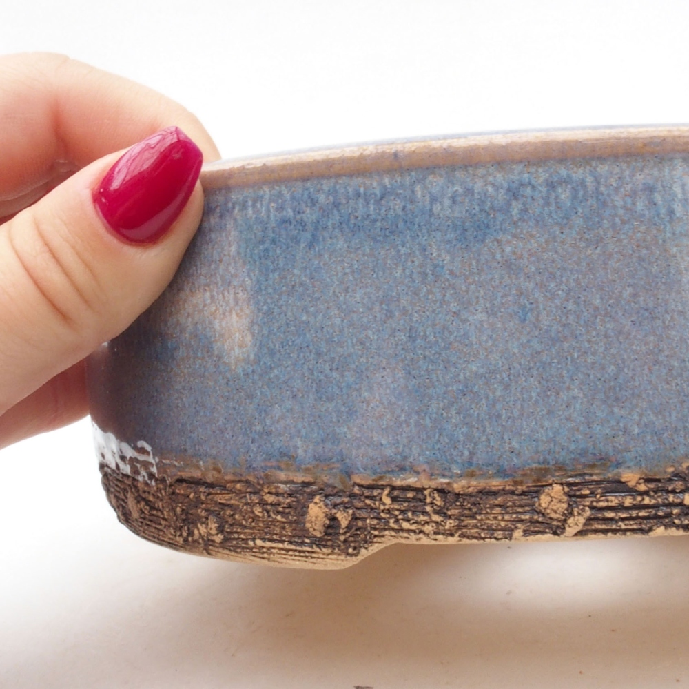 Keramik Bonsai Schale 17 x 17 x 5,5 cm, blau