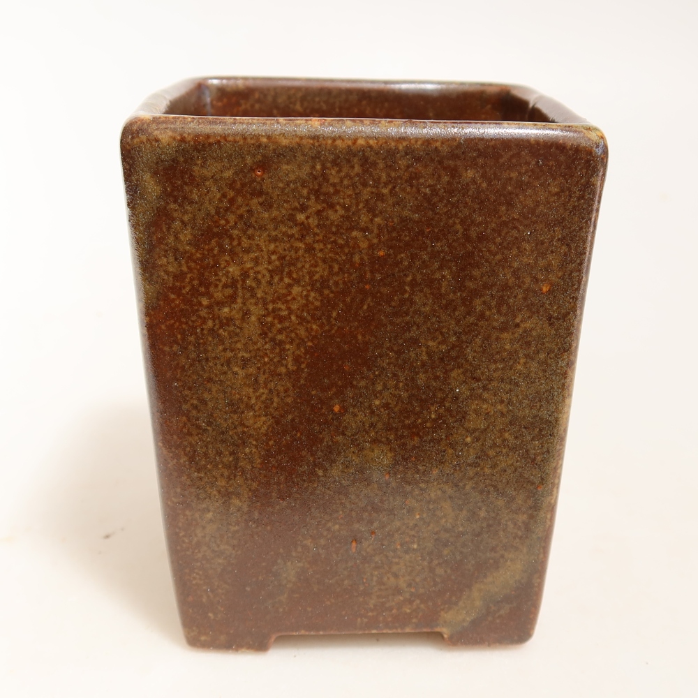 Bonsaischale aus Keramik 7,5 x 7,5 x 9,5 cm, braun
