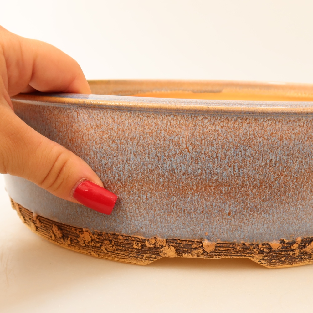 Keramik-Bonsai-Schale 28 x 28 x 8 cm, Farbe: Blau