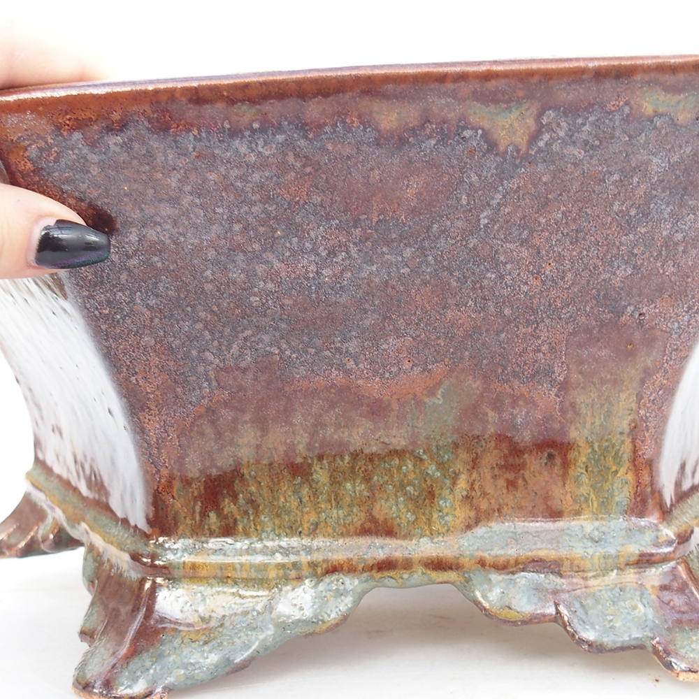 Bonsaischale aus Keramik 36 x 31,5 x 14 cm, braun