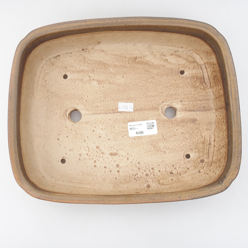 Keramik-Bonsaischale 29 x 23,5 x 7  cm, Farbe braun