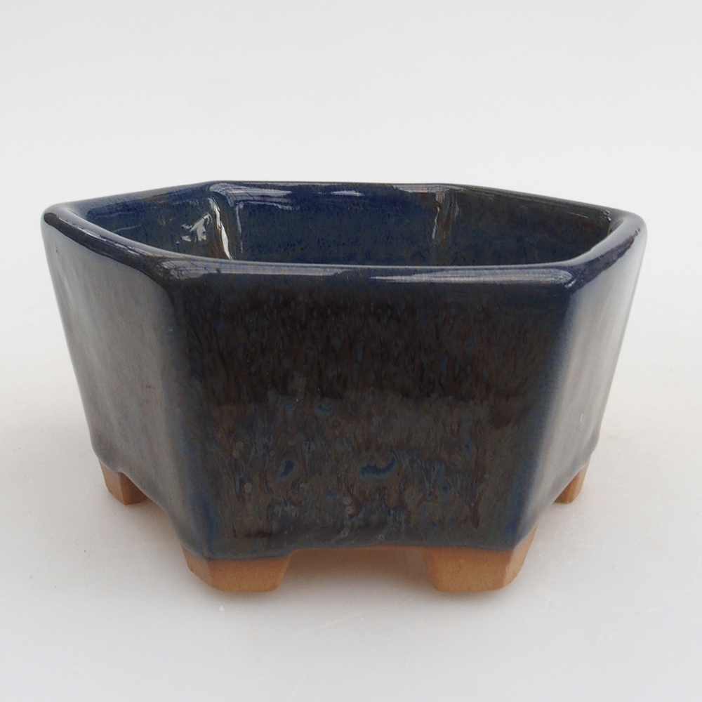 Keramik-Bonsaischale 9,5 x 9 x 4,5 cm, Farbe blau