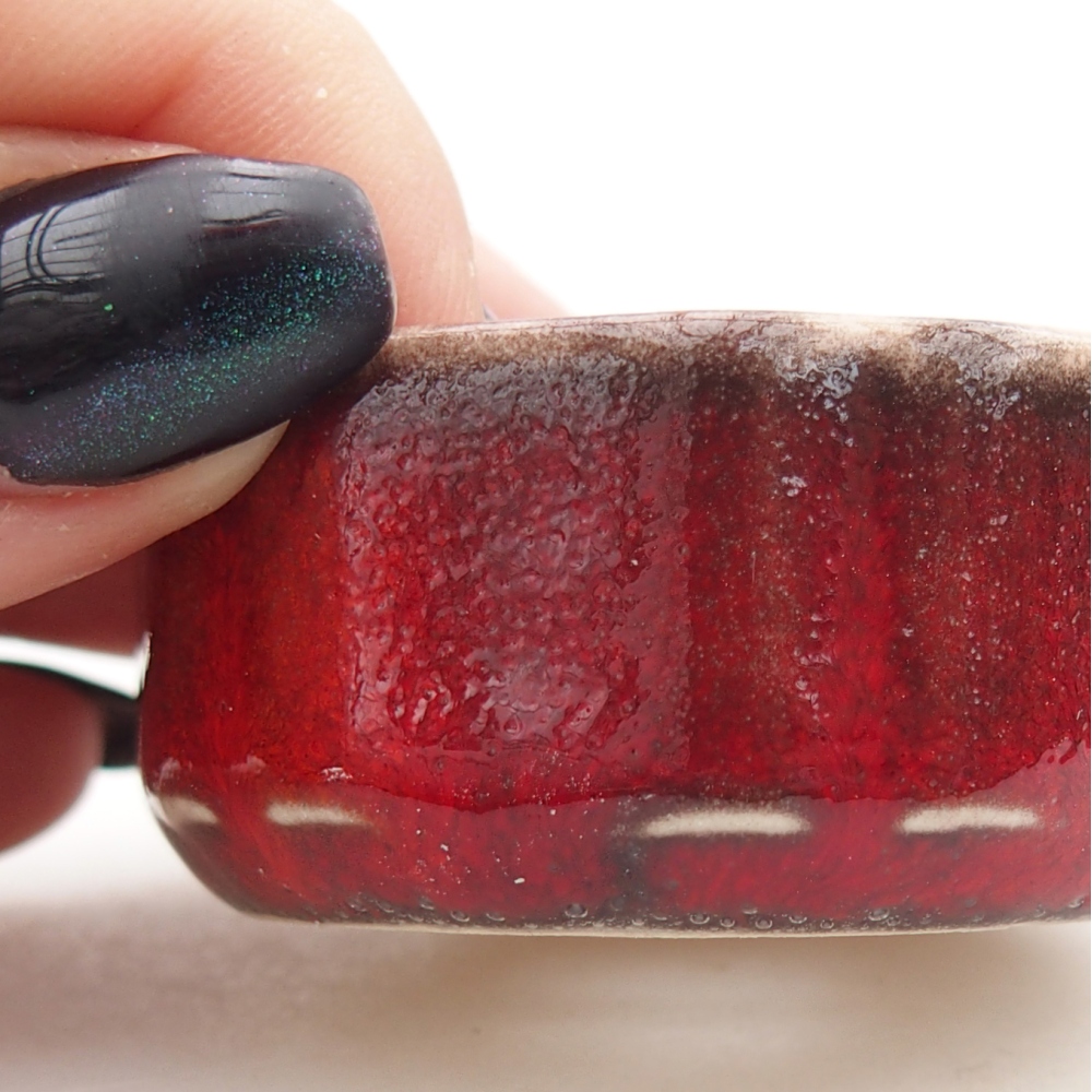 Mini-Bonsaischale 4,5 x 4,5 x 2 cm, Farbe rot