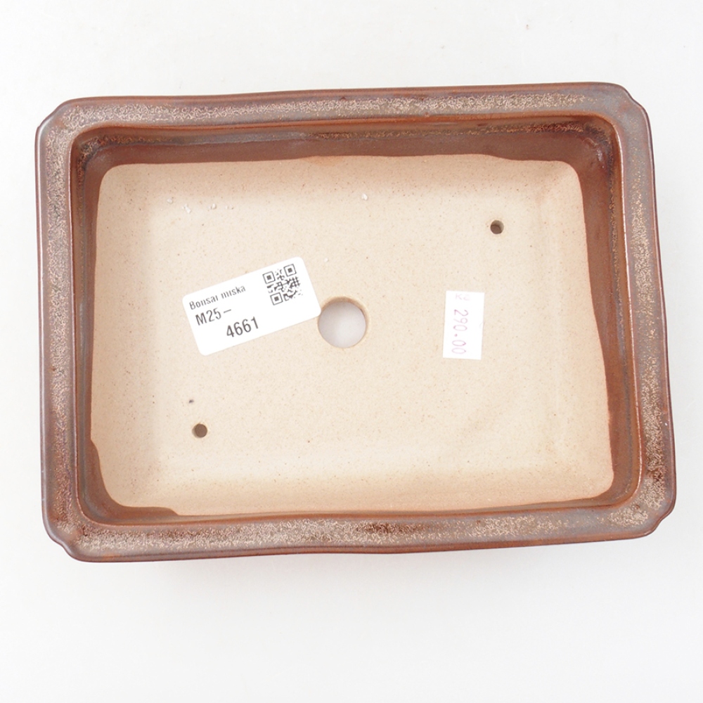 Keramik-Bonsaischale 17,5 x 13 x 4 cm, Farbe braun