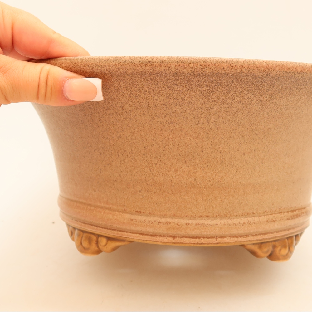 Keramik-Bonsai-Schale 24,5 x 24,5 x 11 cm, Farbe: Rosa
