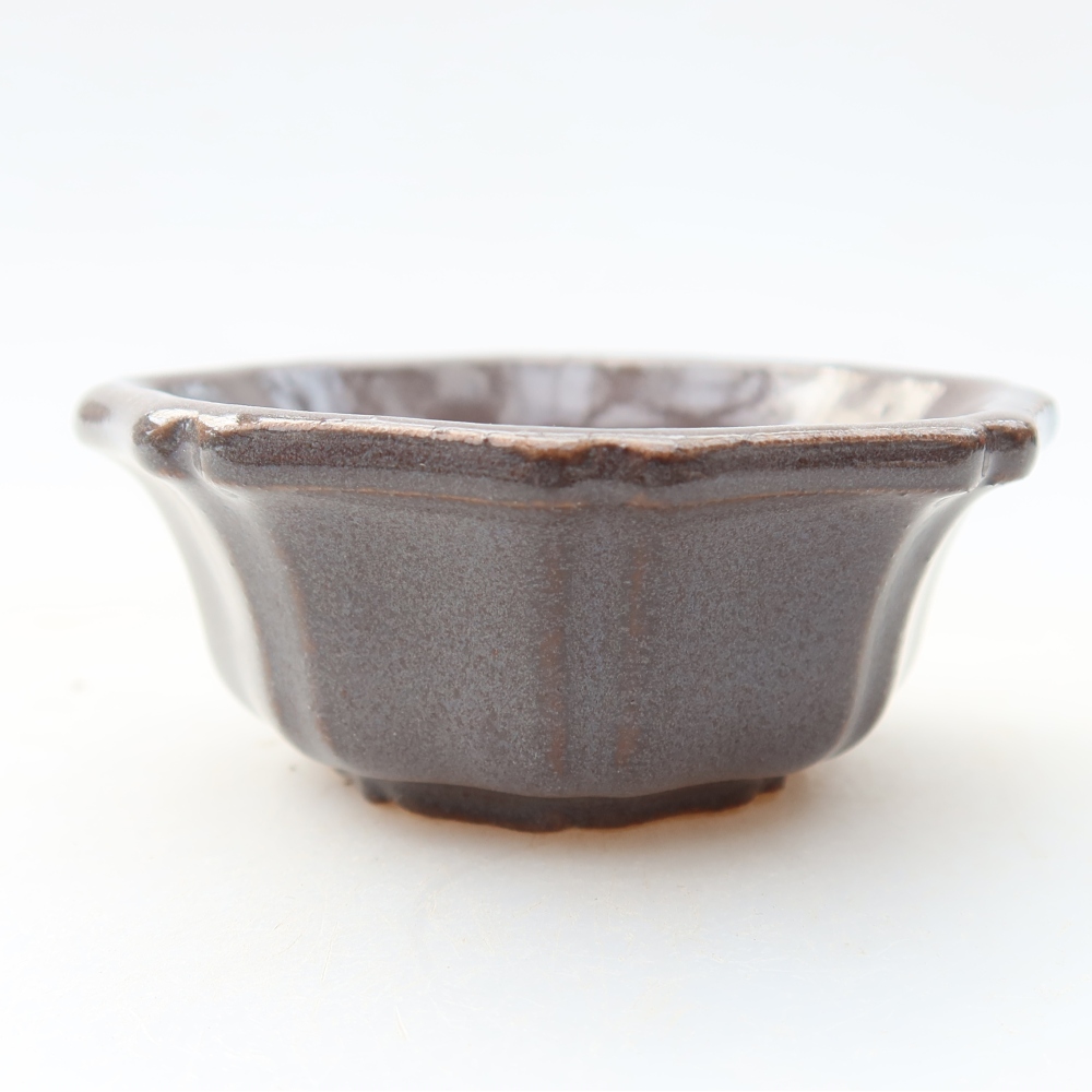 Keramik-Bonsai-Schale, 6 x 6 x 2,5 cm, Farbe: Grau