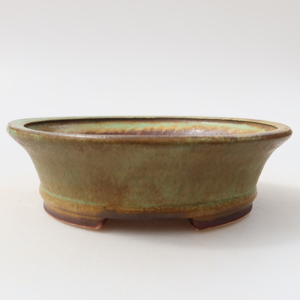 Keramik-Bonsai-Schale, 12,5 × 11,5 × 4 cm, Farbe: grün