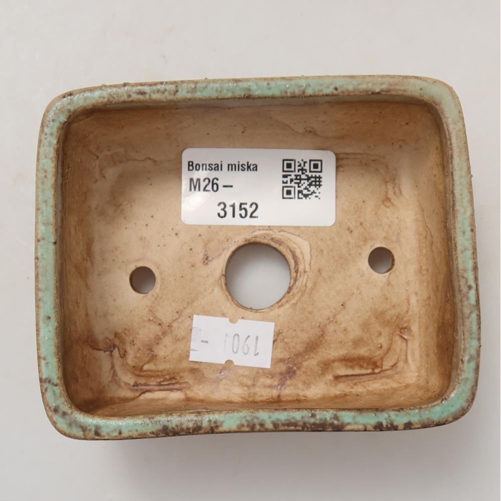 Keramik-Bonsai-Schale, 10 x 8 x 3,5 cm, Farbe: grün
