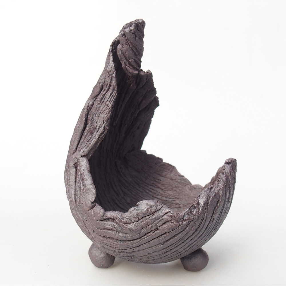 Keramische Schale 7,5 x 8 x 12,5 cm , Metallic-Farbe