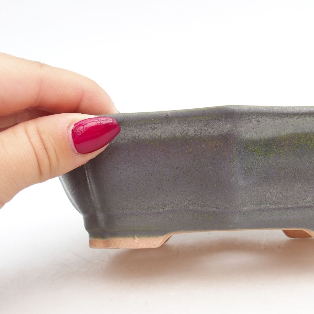 Keramik-Bonsaischale  15,5 x 11,5 x 4,5 cm, Farbe Grün