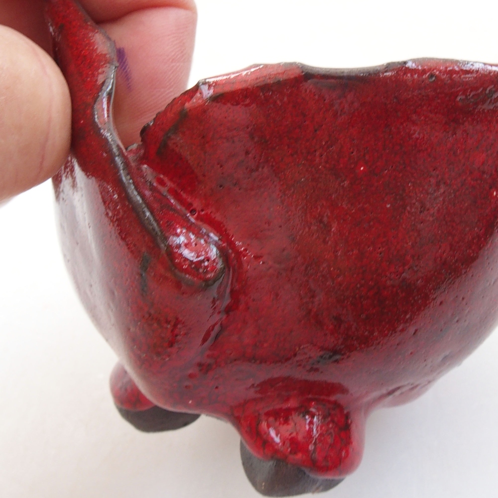Keramikschale 8,5 x 8 x 7 cm, Farbe rot