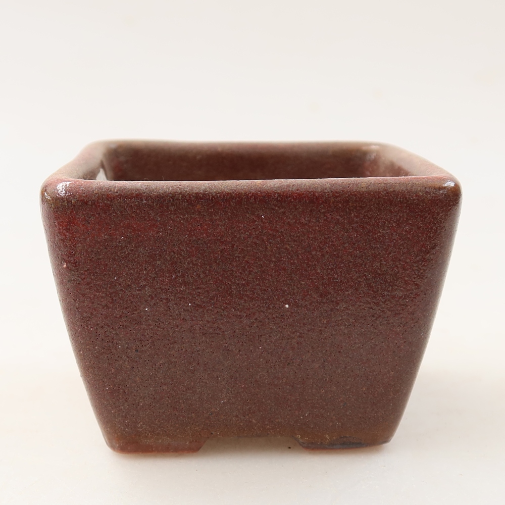Keramik-Bonsai-Schale, 6,5 × 6,5 × 5 cm, Farbe: braun