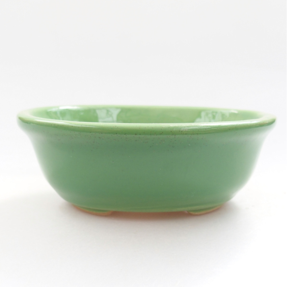 Keramik-Bonsaischale 11 x 9 x 4 cm, Farbe Grün