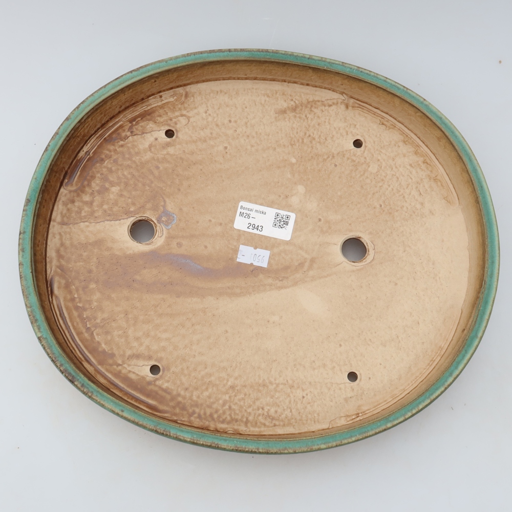 Bonsaischale aus Keramik 31 x 27 x 4,5 cm, grün