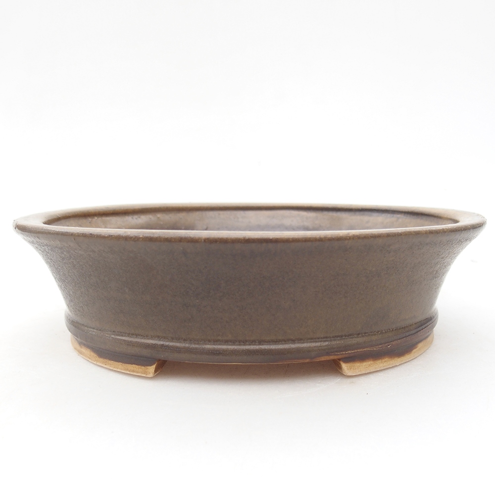 Keramik-Bonsaischale 18 x 16 x 4,5 cm, Farbe braun