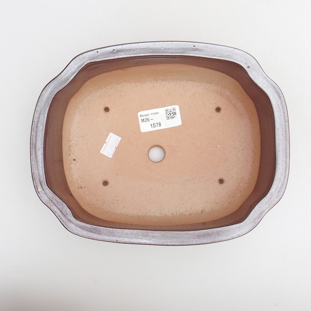 Bonsaischale aus Keramik 22 x 16,5 x 7 cm, braun