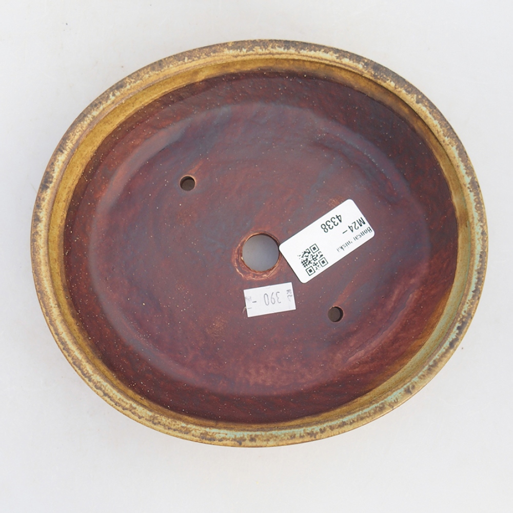 Keramik-Bonsaischale 18,5 x 16,5 x 4 cm, Farbe Grün