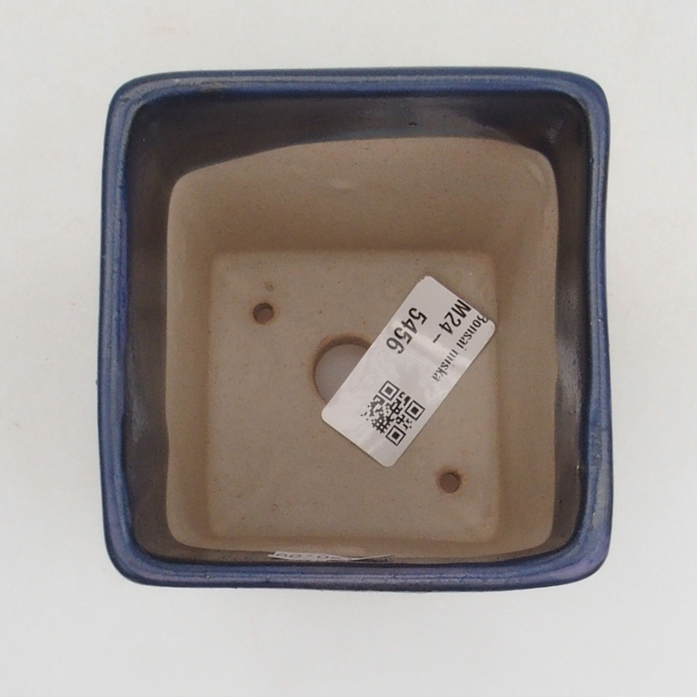 Keramik-Bonsaischale 8,5 x 8,5 x 10,5 cm, Farbe blau