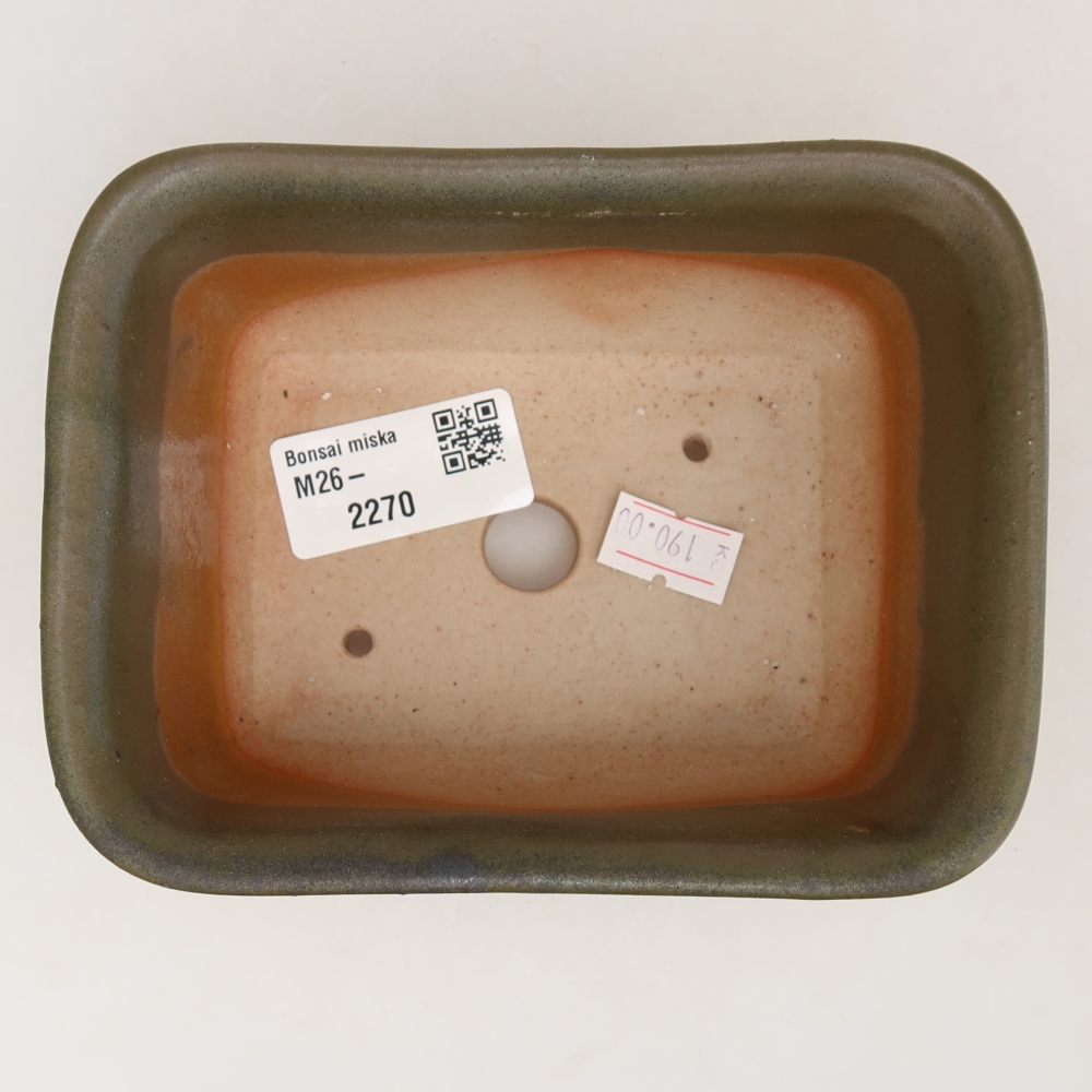 Bonsaischale aus Keramik 13,5 x 10,5 x 6 cm, grün