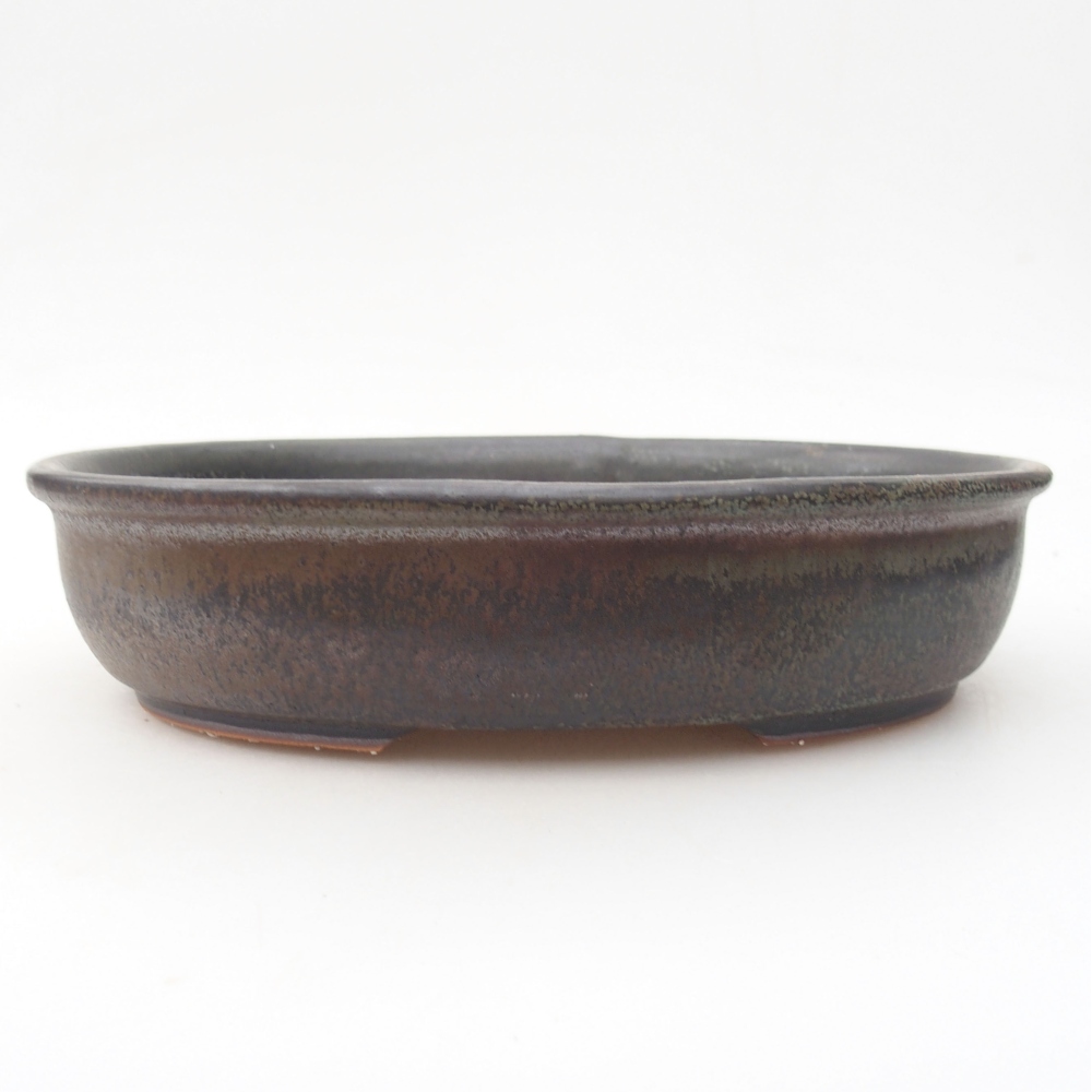 Keramik-Bonsaischale 22 x 17 x 5 cm, Farbe braun