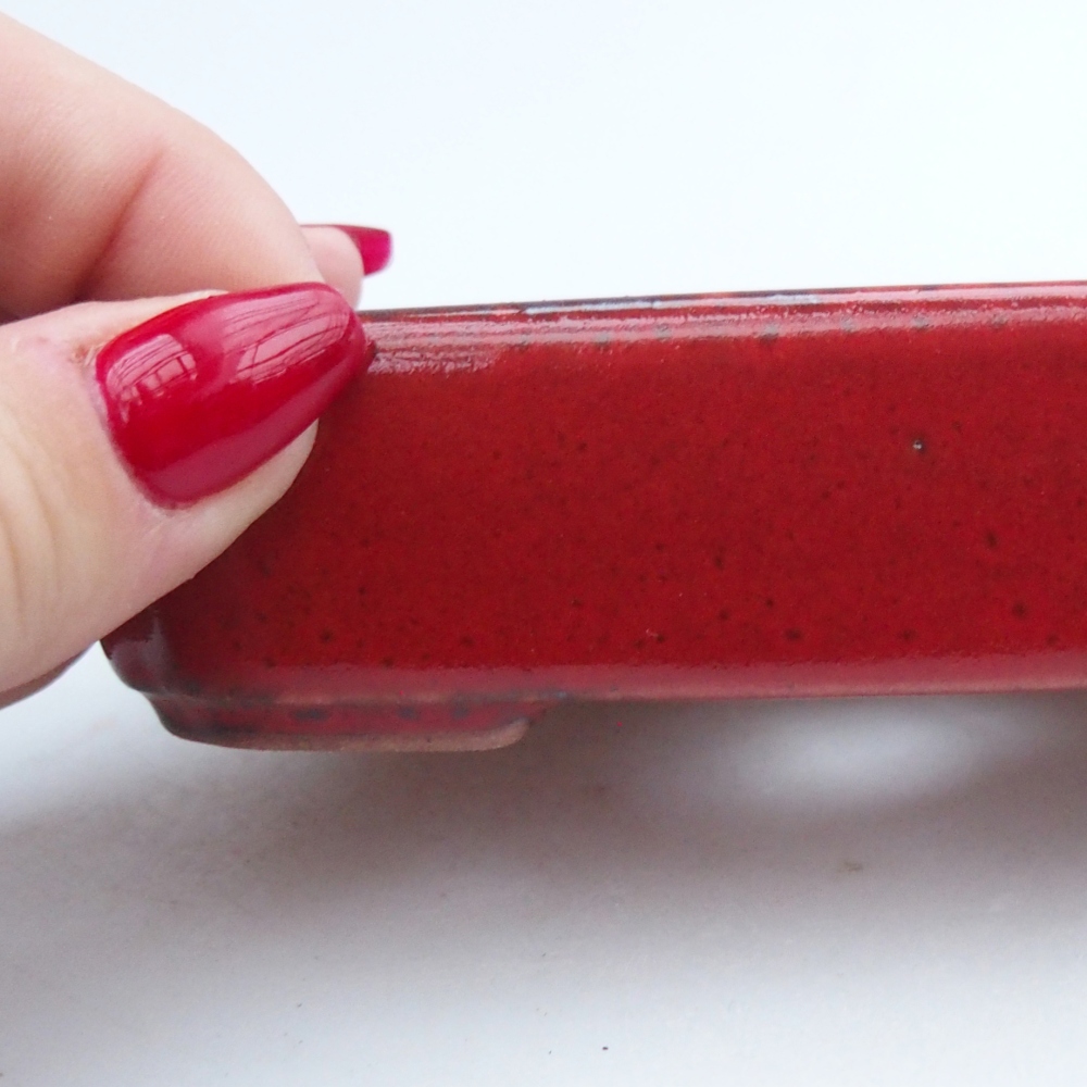 Bonsaischale aus Keramik 12 x 9 x 3 cm, Farbe rot