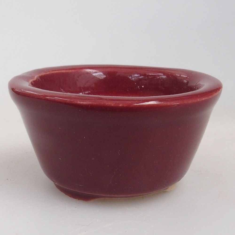 Mini-Bonsaischale 4 x 4 x 2 cm, Farbe Burgunder