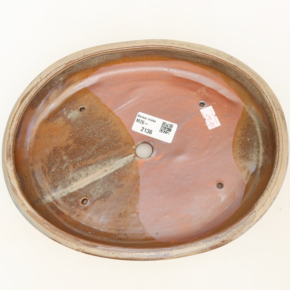 Bonsaischale aus Keramik 24,5 x 20 x 4 cm, braun