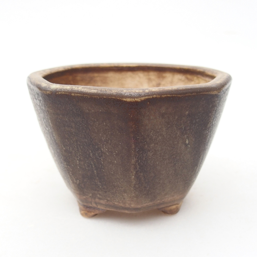 Bonsaischale aus Keramik 8,5 x 8,5 x 6 cm, Farbe braun