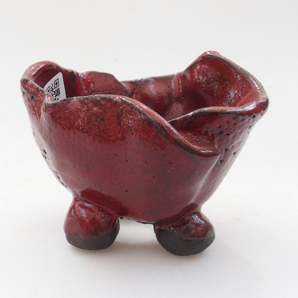 Keramikschale 8 x 8 x 7 cm, Farbe rot
