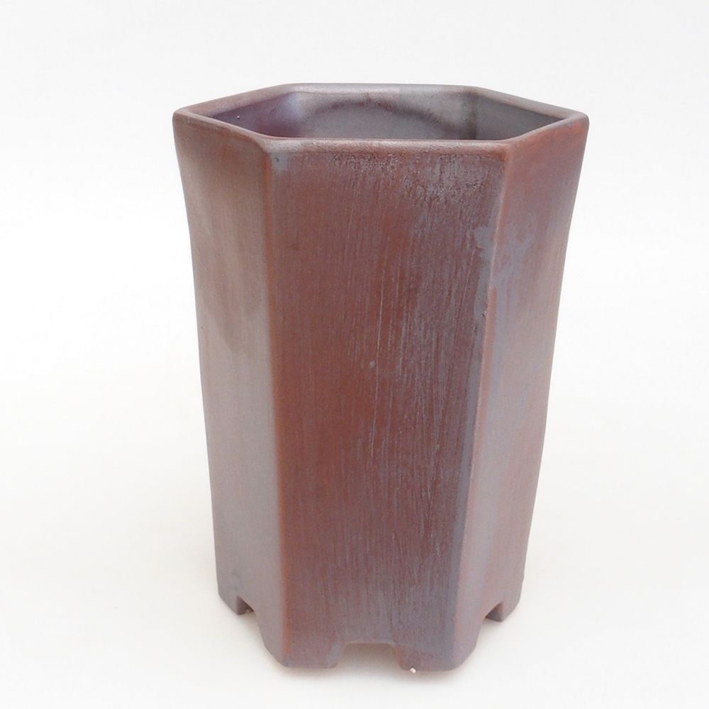Keramik-Bonsaischale 12,5 x 11,5 x 16,5 cm, Farbe metallishe