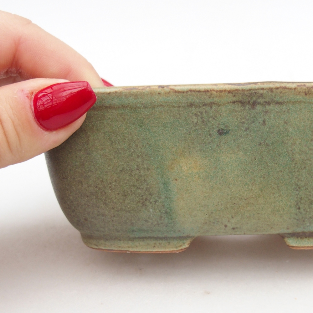 Bonsaischale aus Keramik 12,5 x 10 x 5 cm, grün