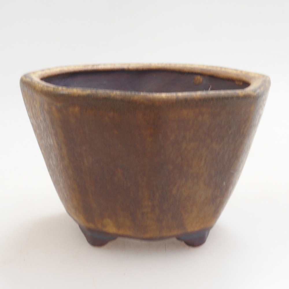 Bonsaischale aus Keramik 9 x 7,5 x 3,5 cm, Farbe braun
