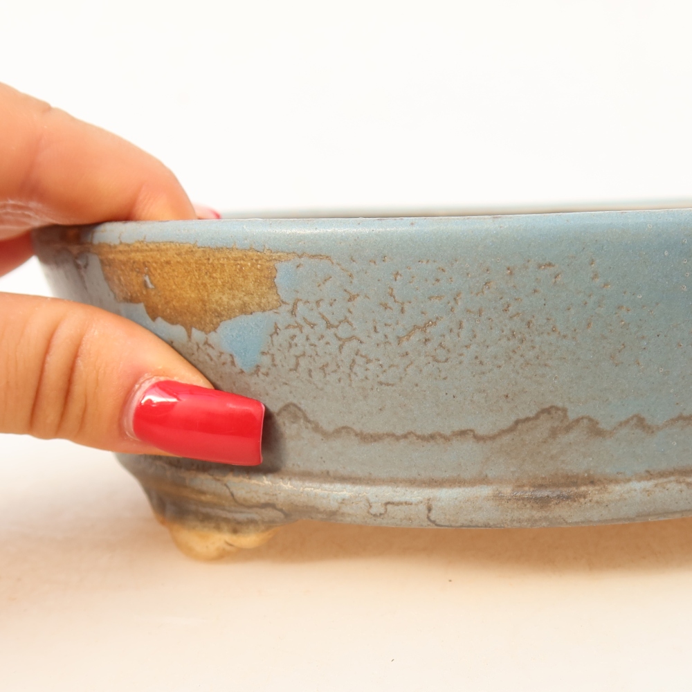 Bonsaischale aus Keramik 18 x 18 x 5 cm, Farbe blau