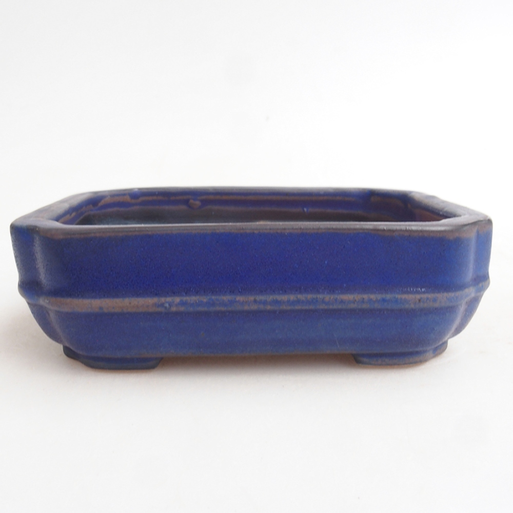 Keramik-Bonsaischale 12 x 10 x 4 cm, Farbe blau