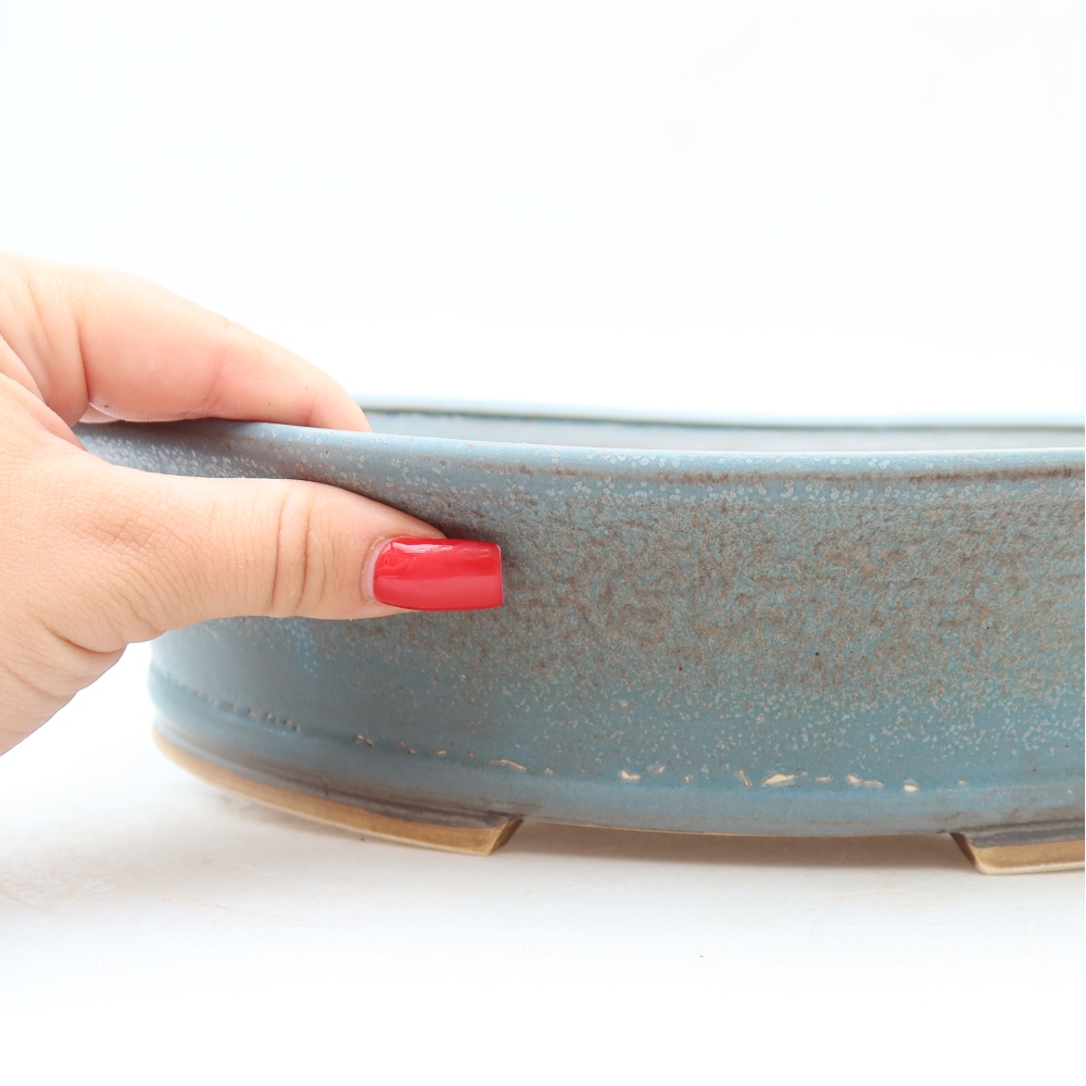 Bonsaischale aus Keramik 26,5 x 24 x 5,5 cm, Farbe blau
