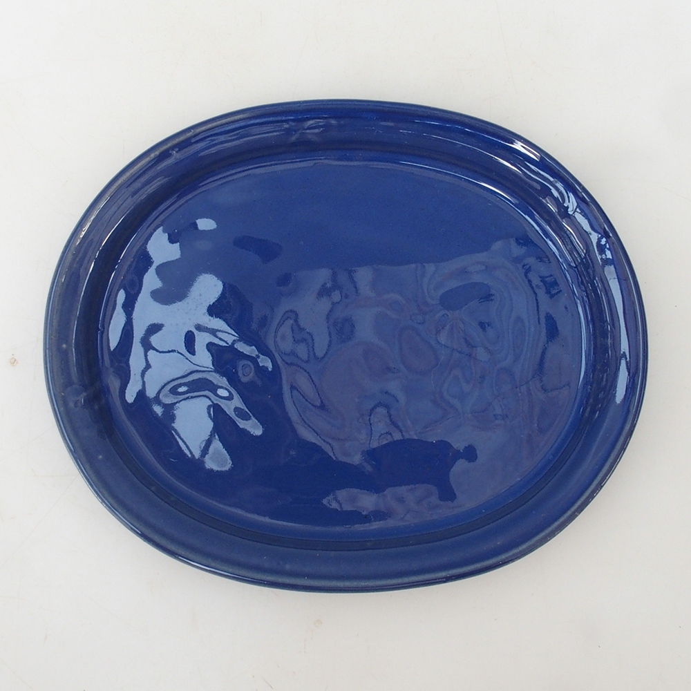 Bonsaischale oval S – 20 x 16,5 x 1,5 cm – blau